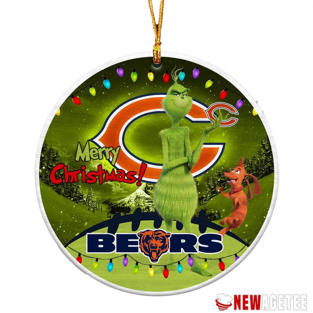 Funny Grinch Chicago Bears Nfl Merry Christmas Ornaments Tree Decoration Decoration