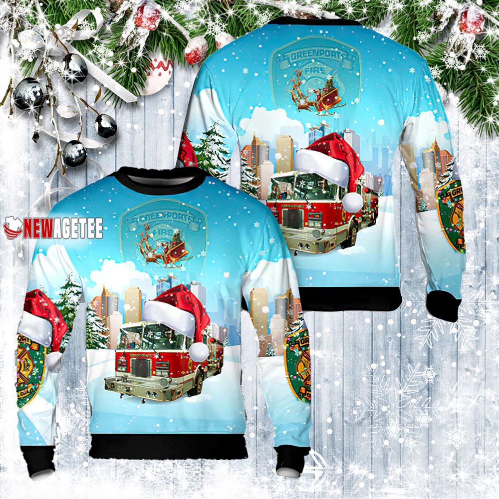 Greenport New York Greenport Fire Department Christmas Sweater