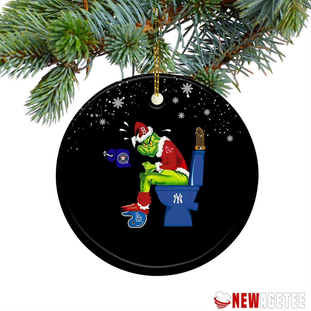 Grinch Santa Buffalo Bills Toilet Christmas Ornament