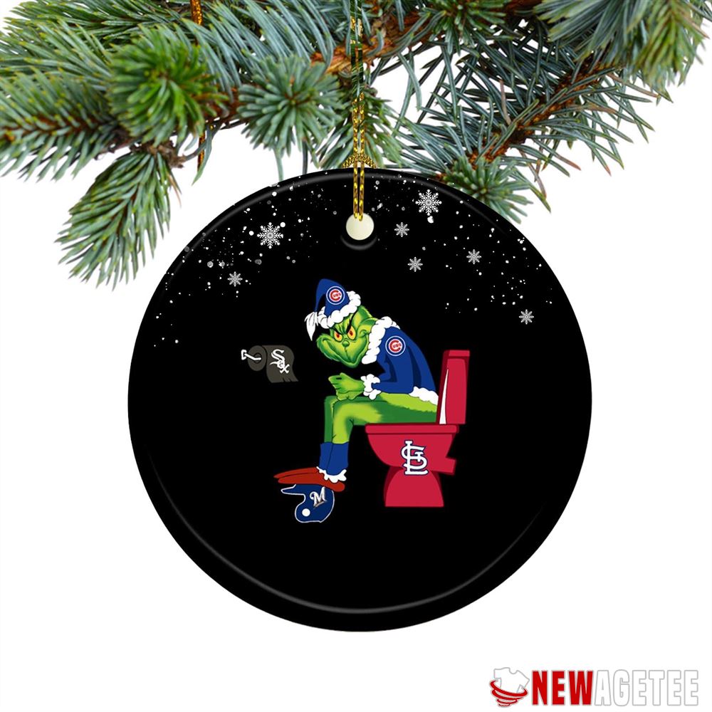 Grinch Santa Cincinnati Bengals Toilet Christmas Ornament