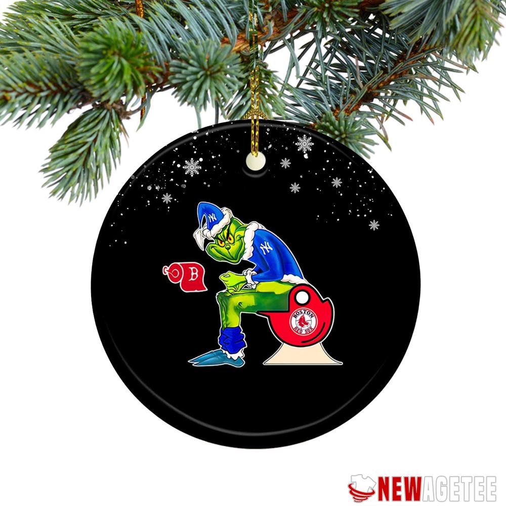 Philadelphia Eagles Santa Grinch Sits On Washington Redskins Toilet Christmas Ornament