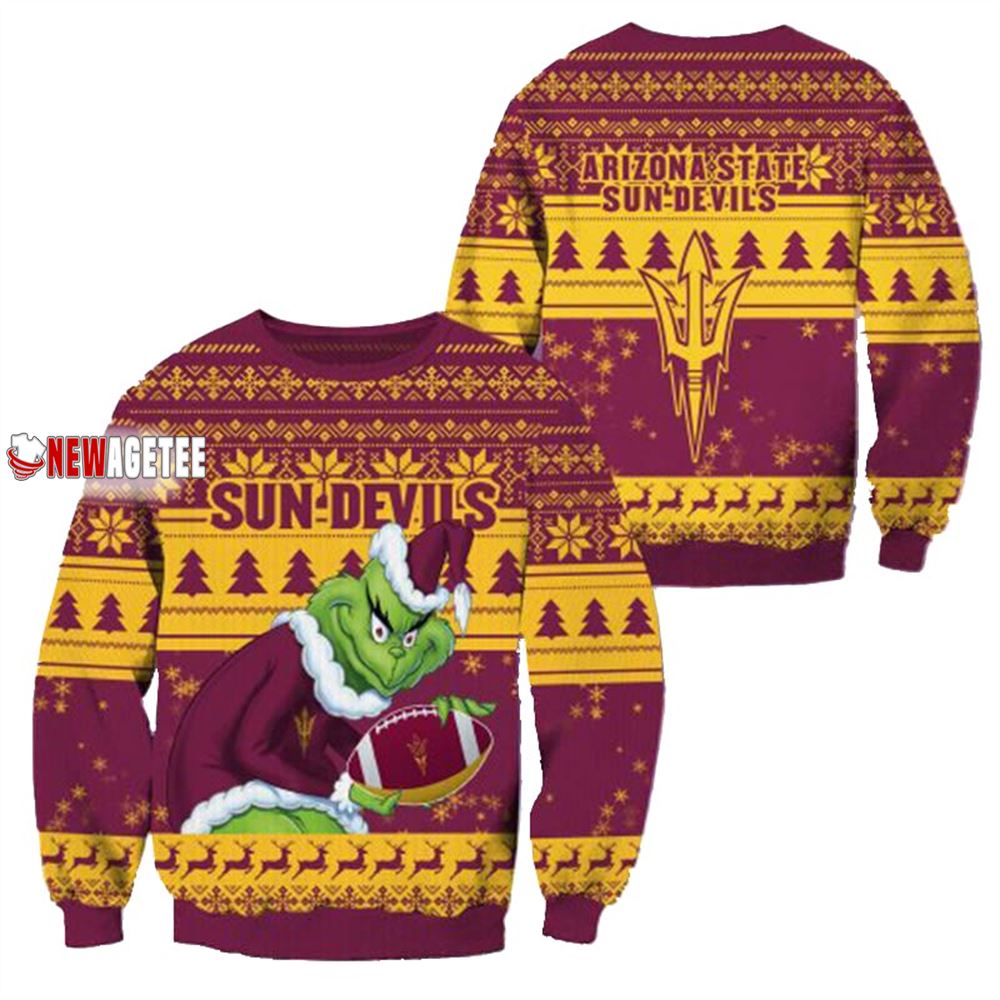 Grinch Stole Arizona State Sun Devils Ncaa Christmas Ugly Sweater