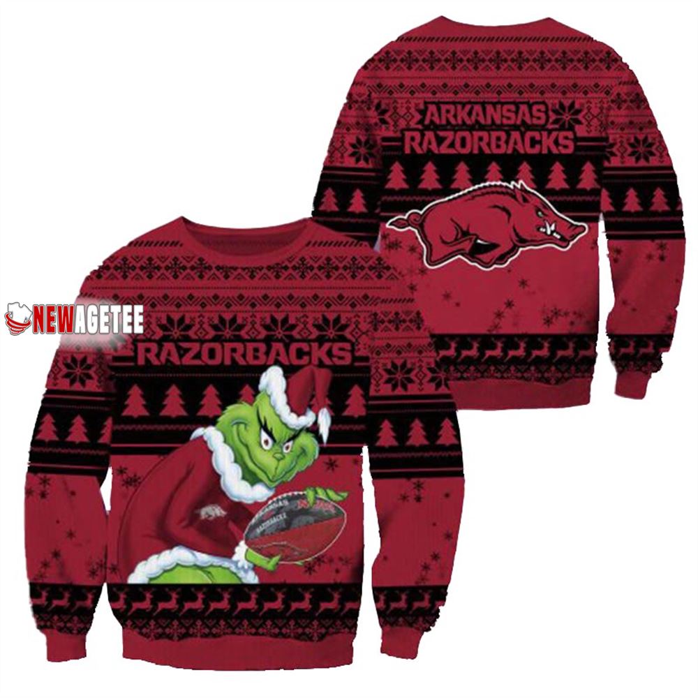 Grinch Stole Arkansas Razorbacks Ncaa Christmas Ugly Sweater