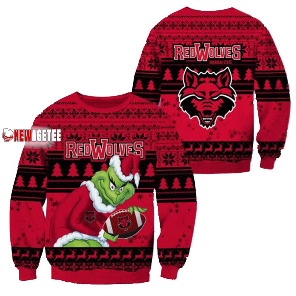 Grinch Stole Arkansas State Red Wolves Ncaa Christmas Ugly Sweater