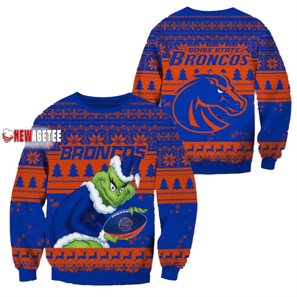 Grinch Stole Boise State Broncos Ncaa Christmas Ugly Sweater