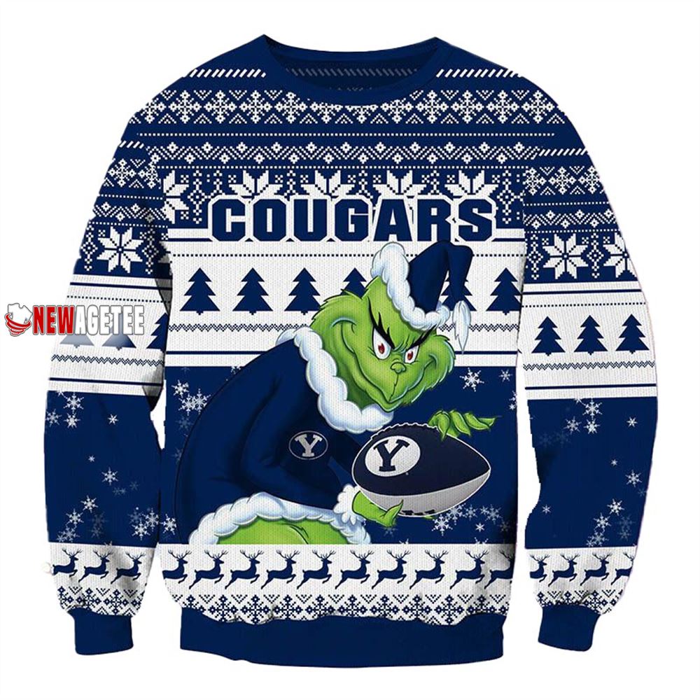 Grinch Stole Byu Cougars Ncaa Christmas Ugly Sweater