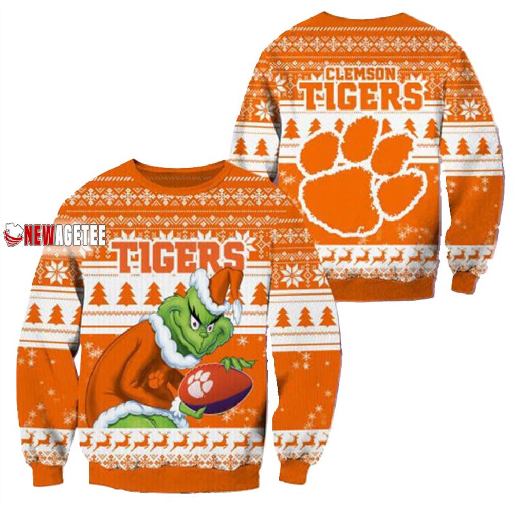 Grinch Stole Clemson Tigers Ncaa Christmas Ugly Sweater