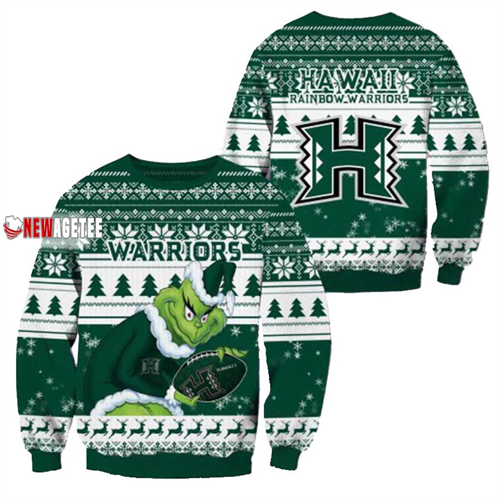 Grinch Stole Hawaii Rainbow Warriors Ncaa Christmas Ugly Sweater