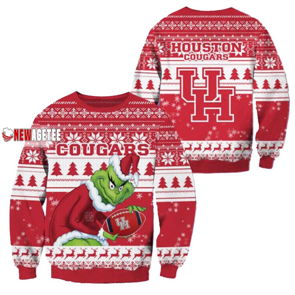 Grinch Stole Houston Cougars Ncaa Christmas Ugly Sweater