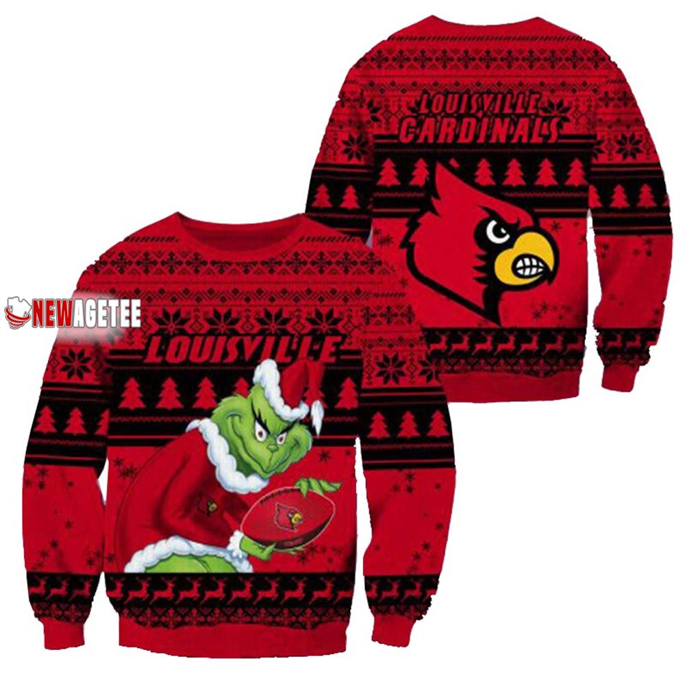 Grinch Stole Louisville Cardinals Ncaa Christmas Ugly Sweater