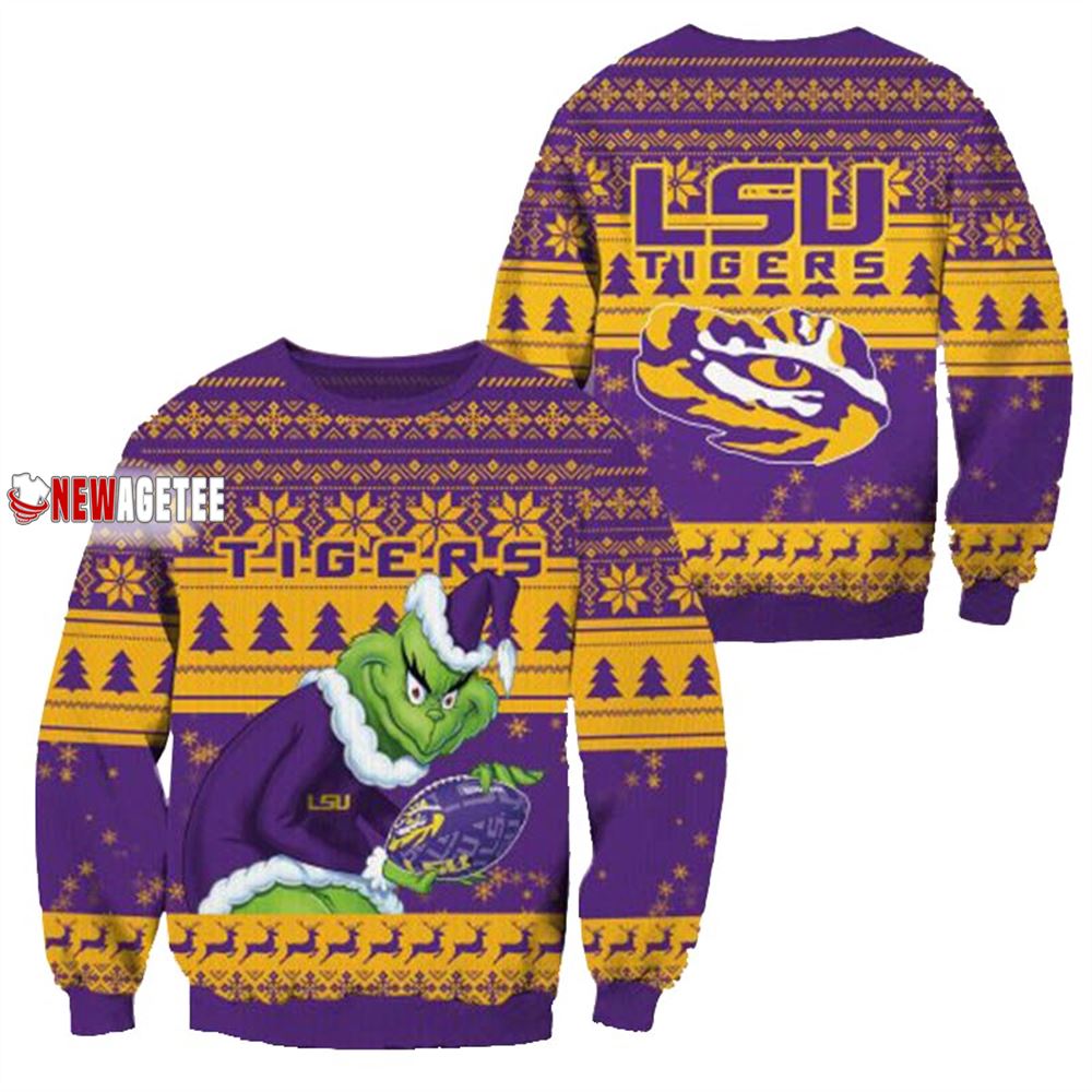 Grinch Stole Lsu Tigers Ncaa Christmas Ugly Sweater