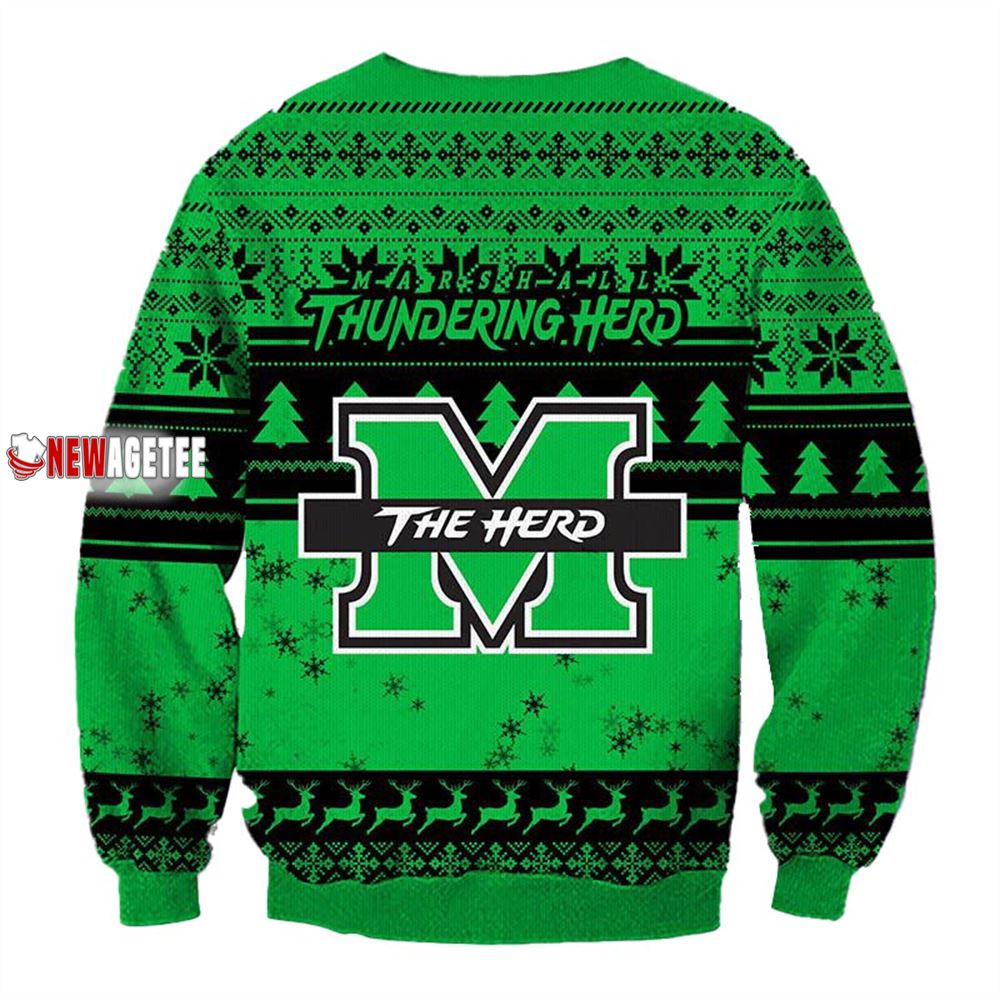 Grinch Stole Marshall Thundering Herd Ncaa Christmas Ugly Sweater