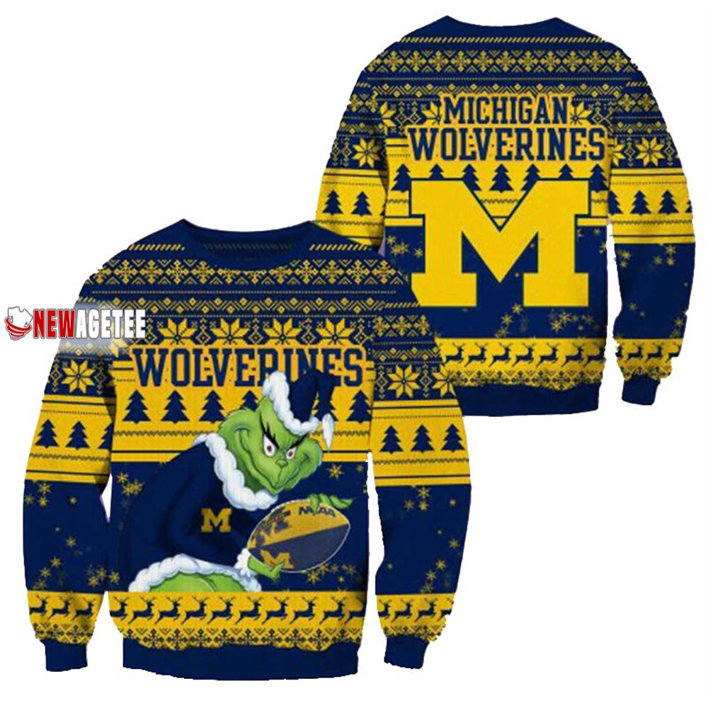 Grinch Stole Michigan Wolverines Ncaa Christmas Ugly Sweater