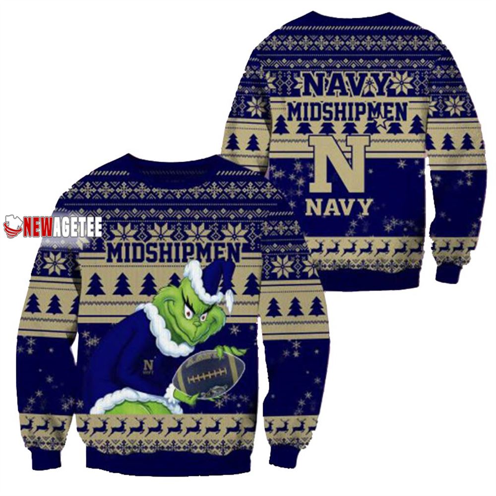 Grinch Stole Navy Midshipmen Ncaa Christmas Ugly Sweater