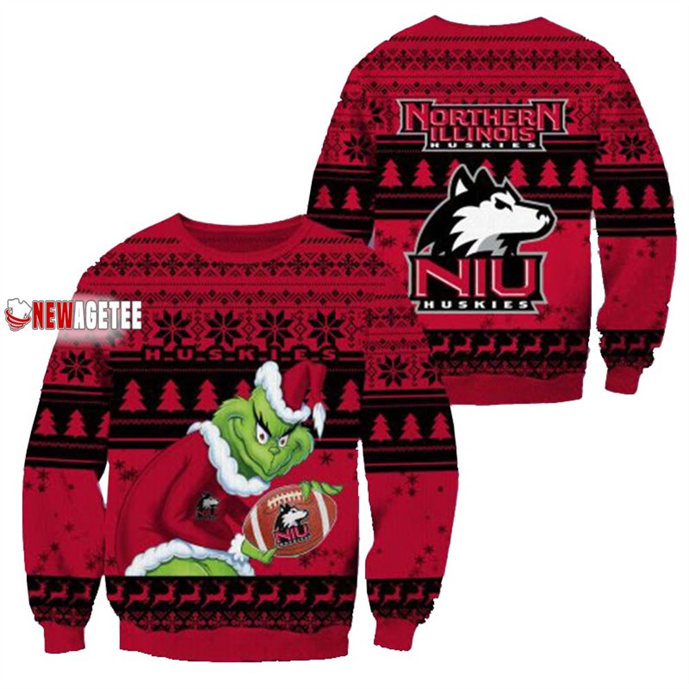 Grinch Stole Northern Illinois Huskies Ncaa Christmas Ugly Sweater