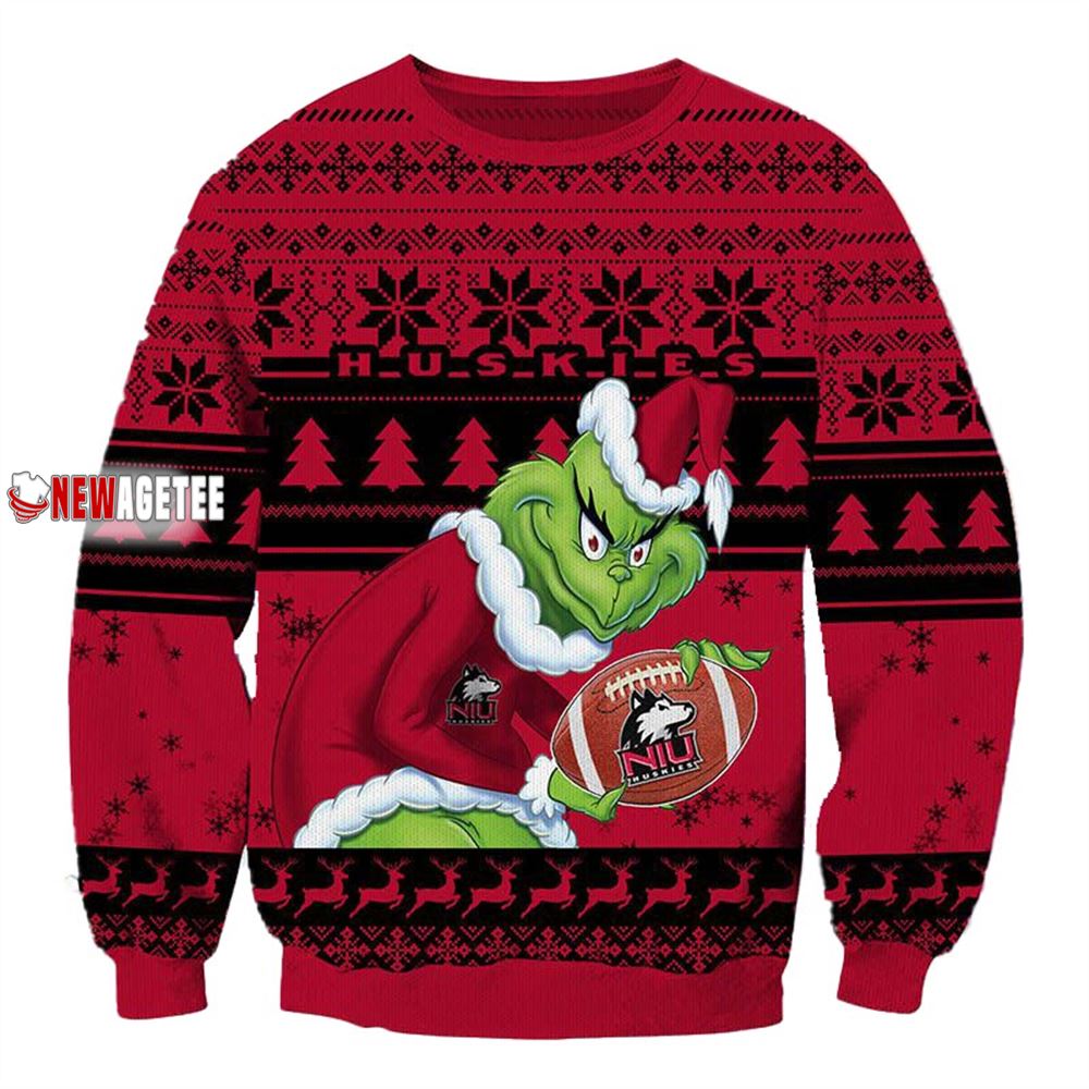 Grinch Stole Northern Illinois Huskies Ncaa Christmas Ugly Sweater