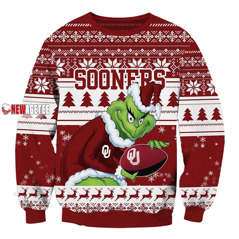 Grinch Stole Oklahoma Sooners Ncaa Christmas Ugly Sweater