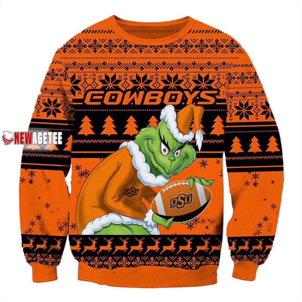 Grinch Stole Oklahoma State Cowboys Ncaa Christmas Ugly Sweater