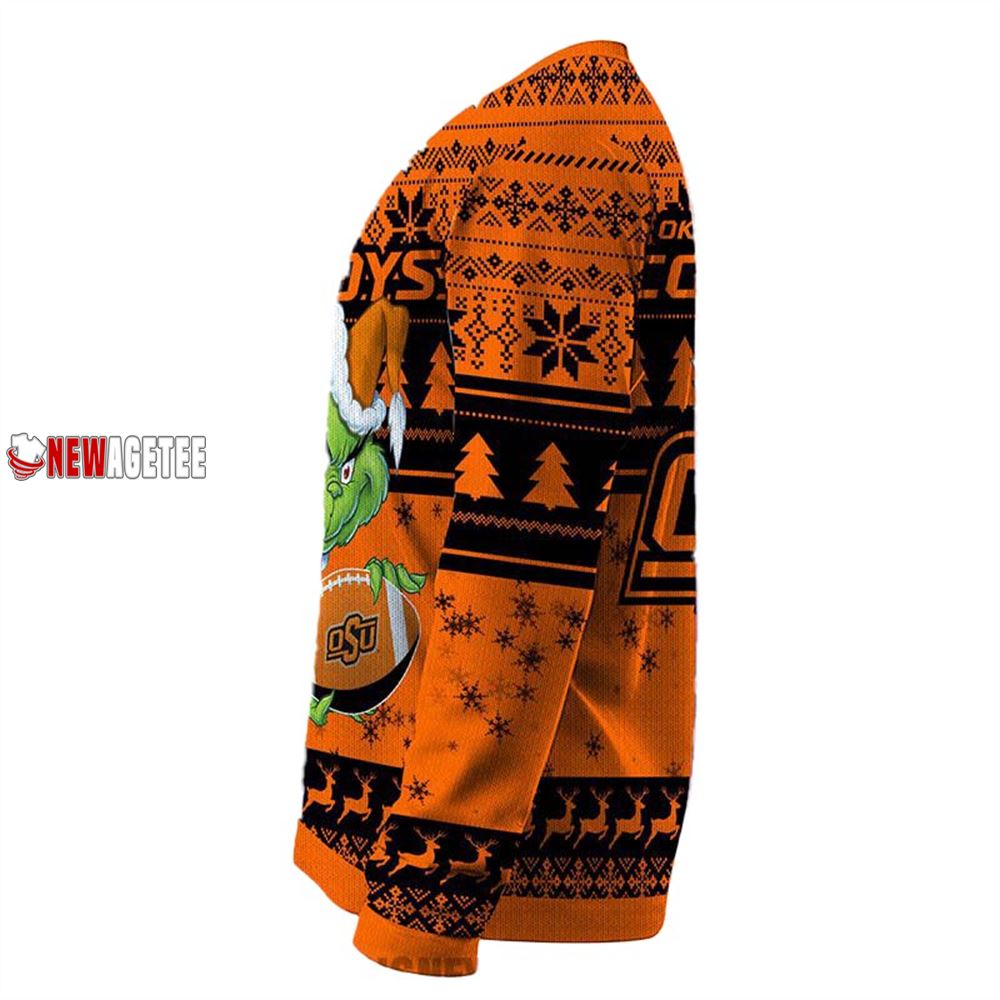 Grinch Stole Oklahoma State Cowboys Ncaa Christmas Ugly Sweater
