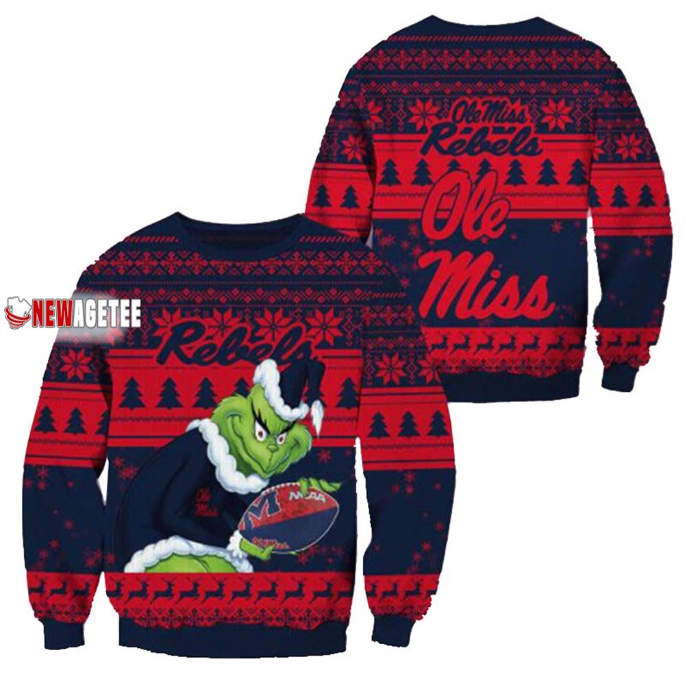 Grinch Stole Ole Miss Rebels Ncaa Christmas Ugly Sweater