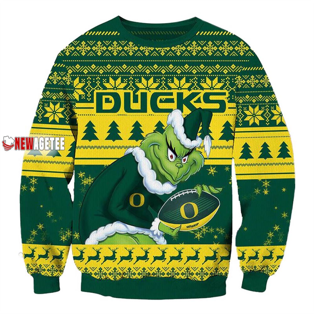 Grinch Stole Oregon Ducks Ncaa Christmas Ugly Sweater