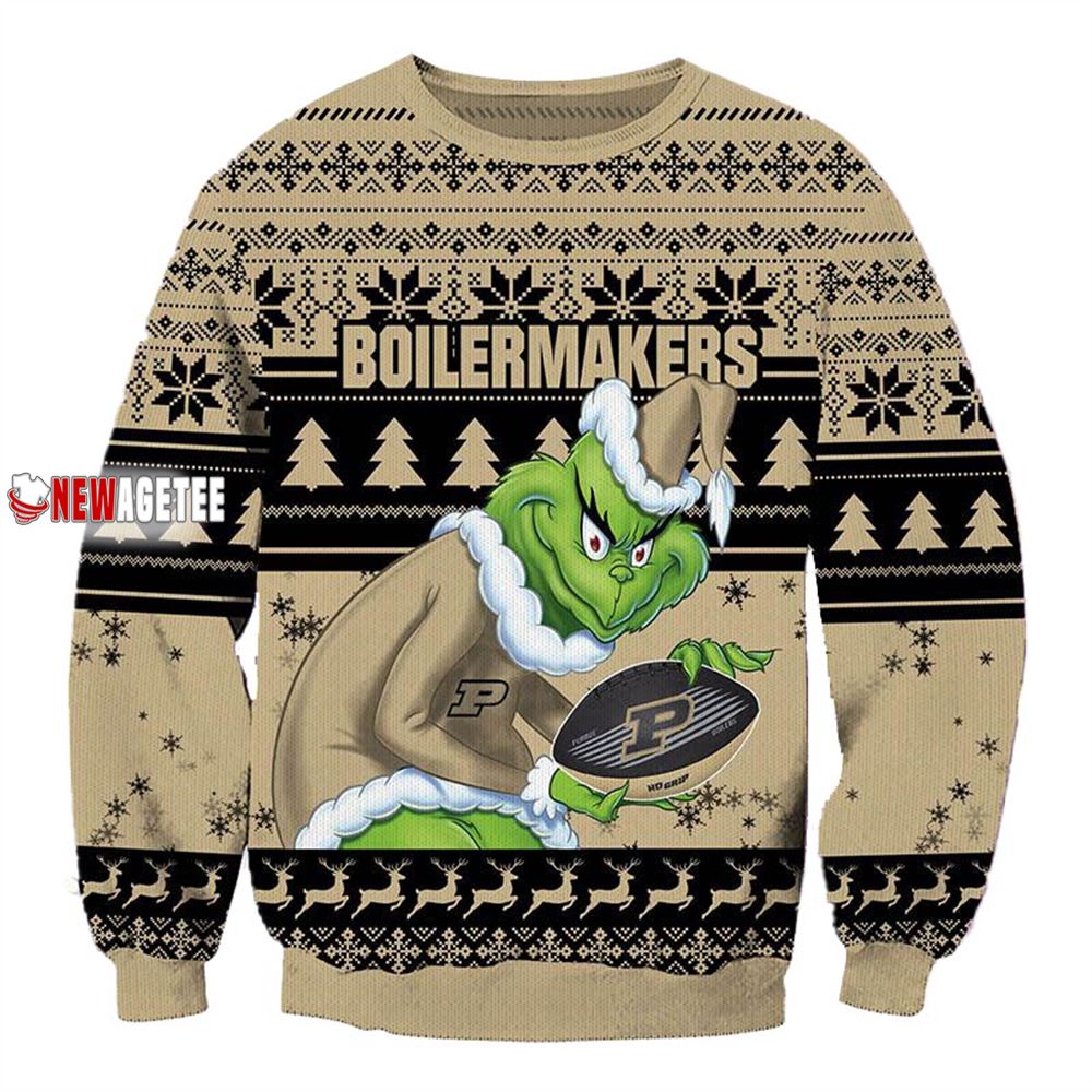 Grinch Stole Purdue Boilermakers Ncaa Christmas Ugly Sweater