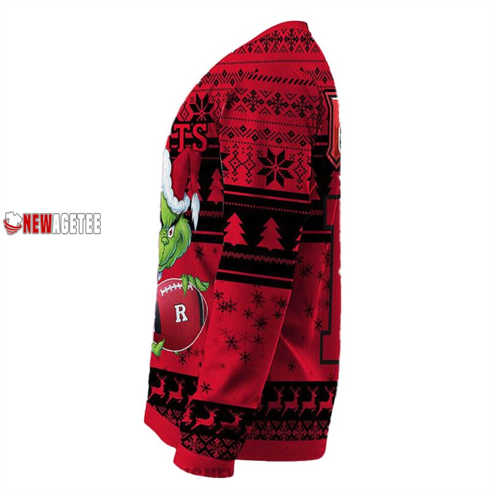 Grinch Stole Rutgers Scarlet Knights Ncaa Christmas Ugly Sweater