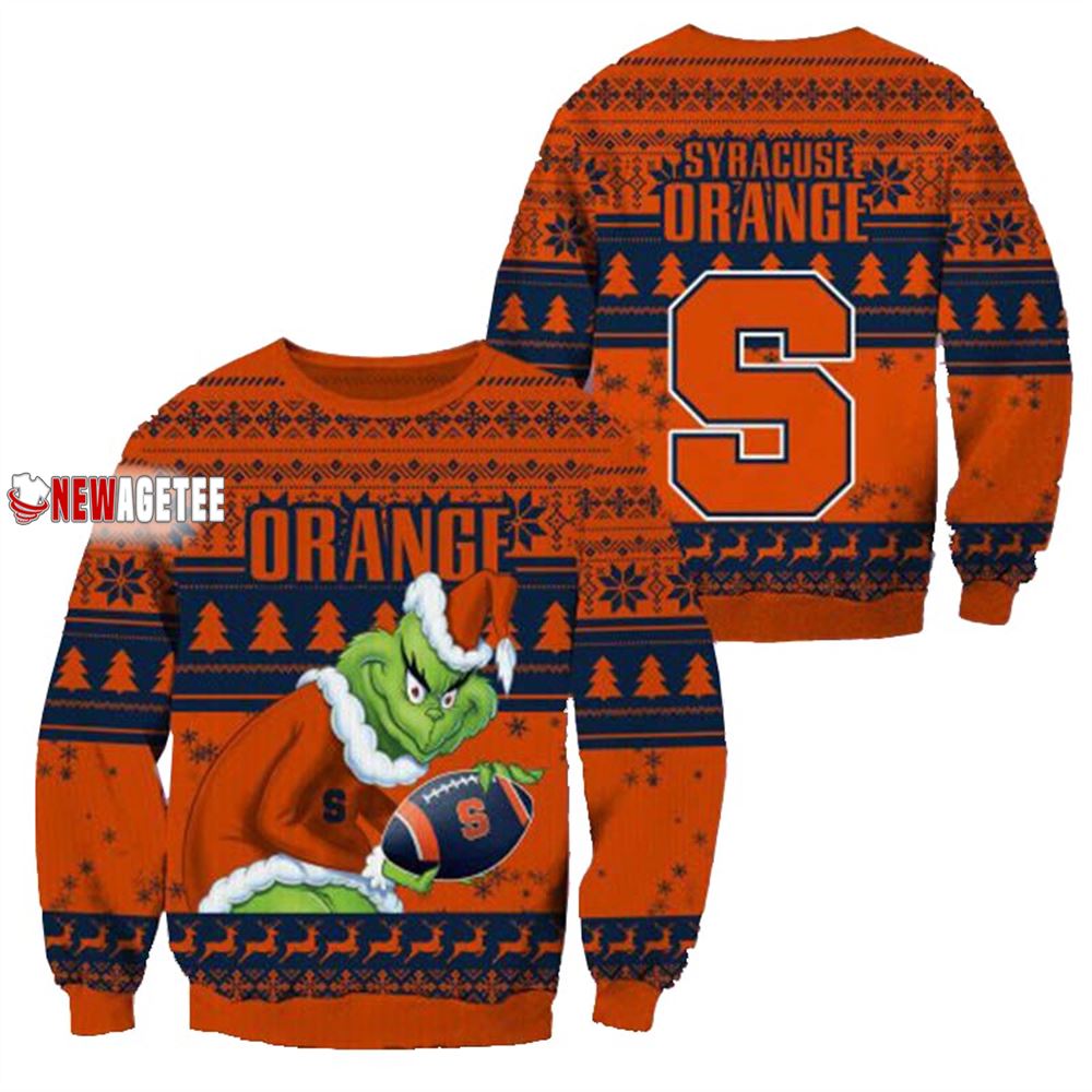 Grinch Stole Syracuse Orange Ncaa Christmas Ugly Sweater