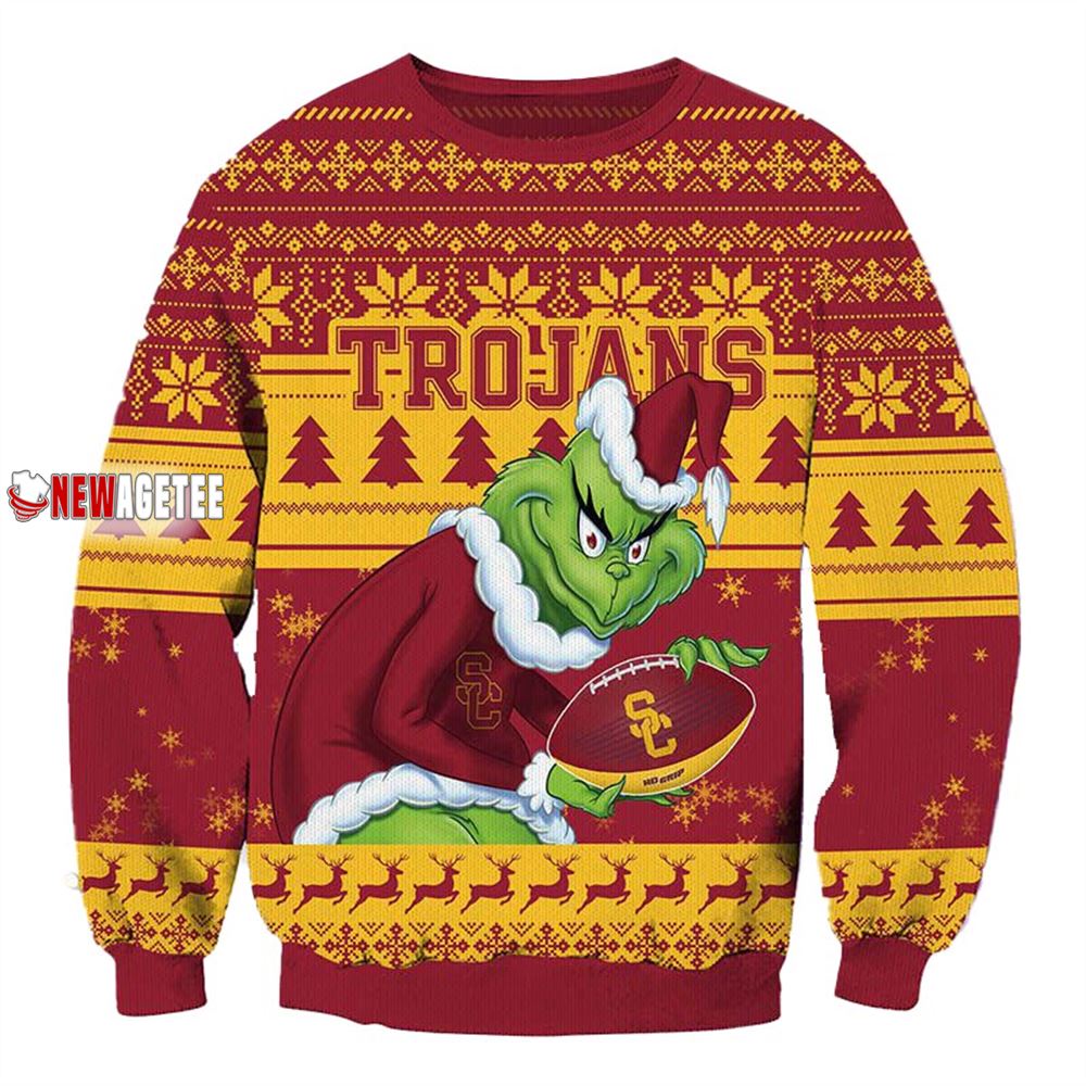 Grinch Stole Usc Trojans Ncaa Christmas Ugly Sweater