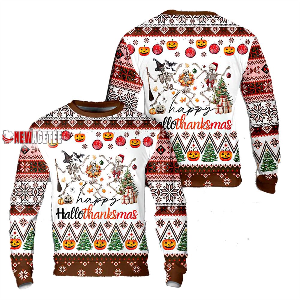 Happy Hallothanksmas Christmas Ugly Sweater