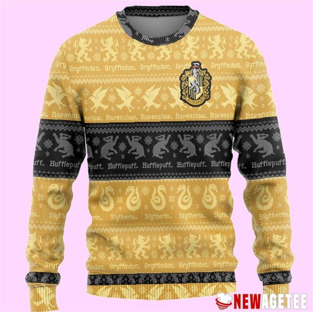 Harry Potter Hufflepuff Holiday Ugly Christmas Sweater