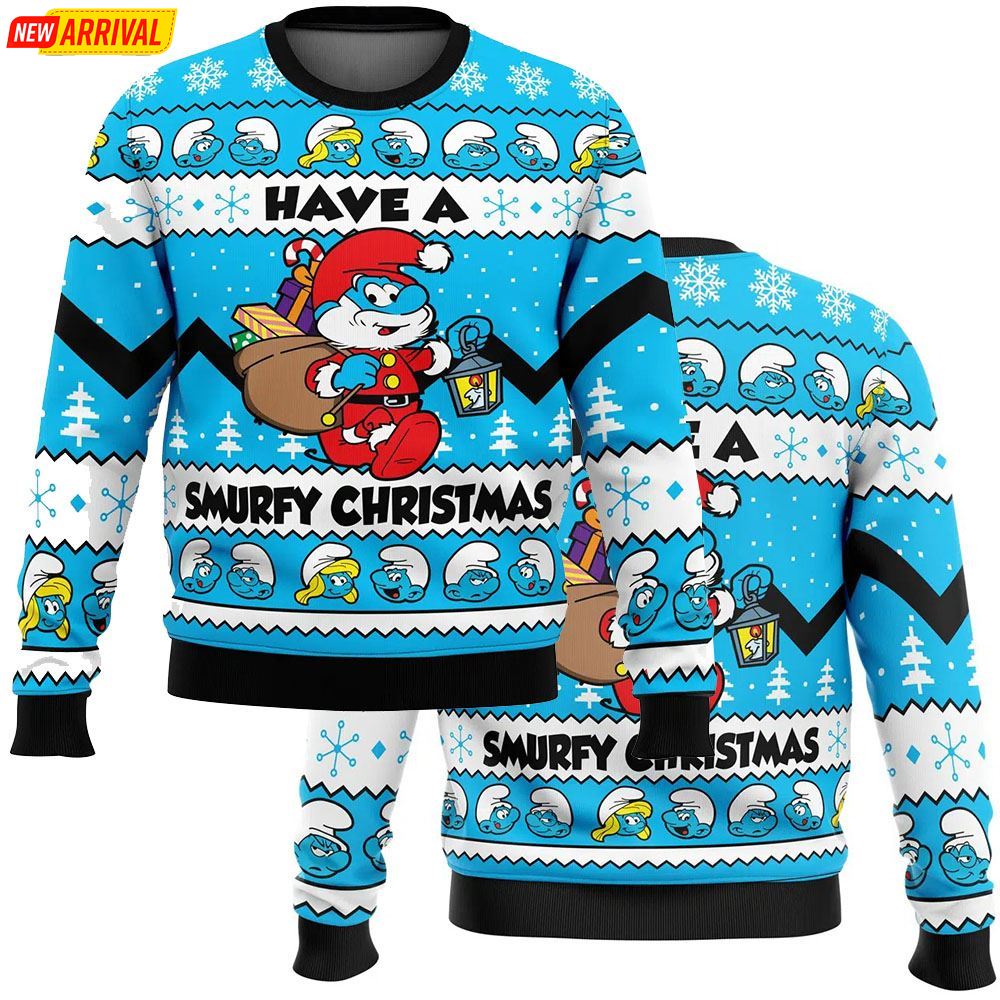 Have A Smurfy Christmas Smurfs Christmas Ugly Sweater