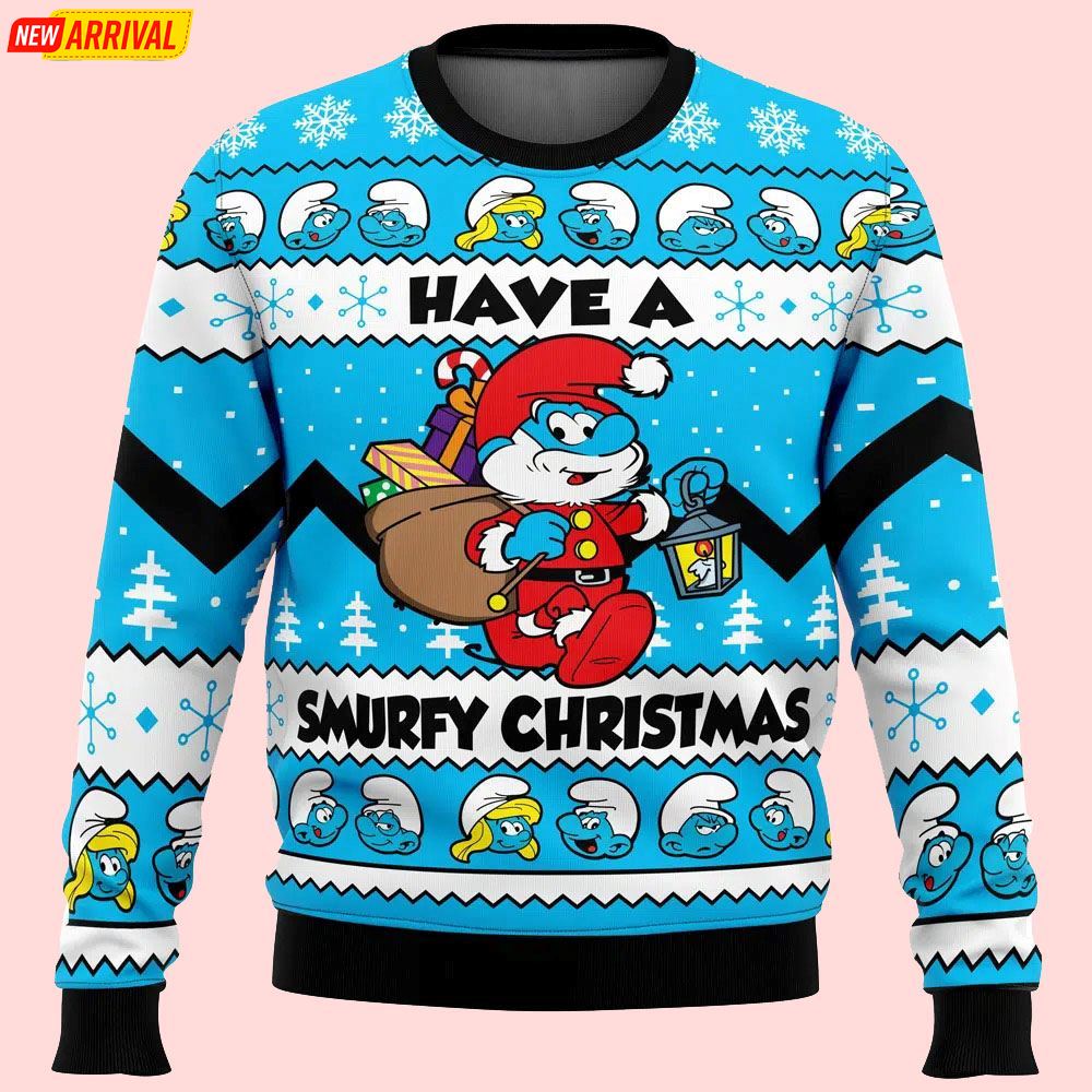 Have A Smurfy Christmas Smurfs Christmas Ugly Sweater