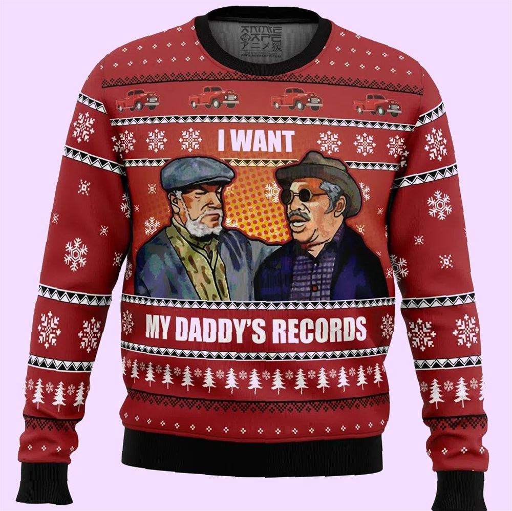 I Want My Daddys Records Sanford And Son Christmas Ugly Sweater