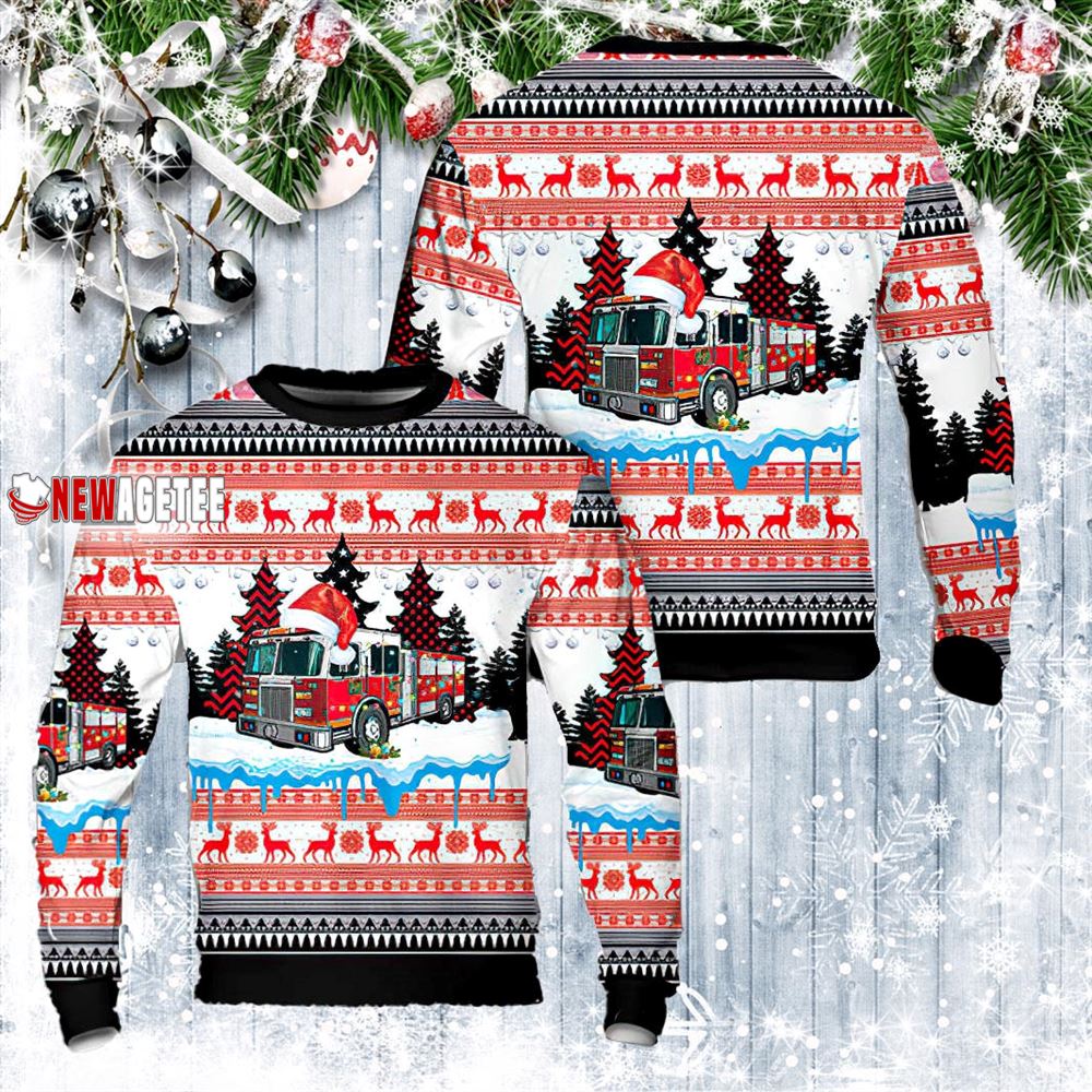 Merry Christmas Fire Tree Sweater