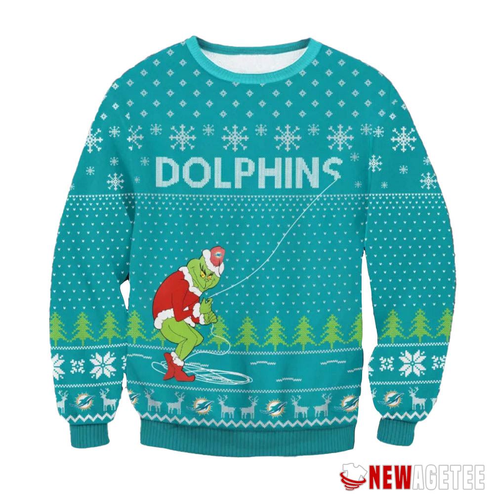 Miami Dolphins Grinch Remove Thread Nfl Ugly Christmas Sweater