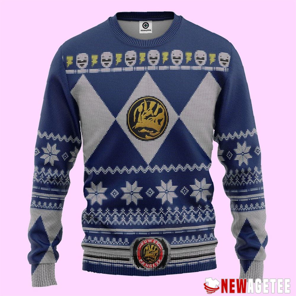 Mighty Morphin Pink Power Ranger Ugly Christmas Sweater