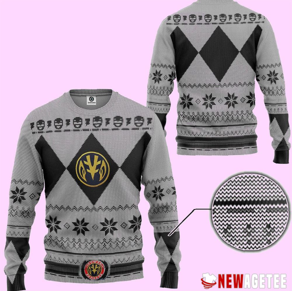 Mighty Morphin White Power Ranger Ugly Christmas Sweater