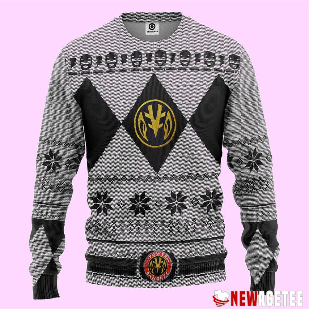 Mmpr Black Ranger Ugly Christmas Sweater