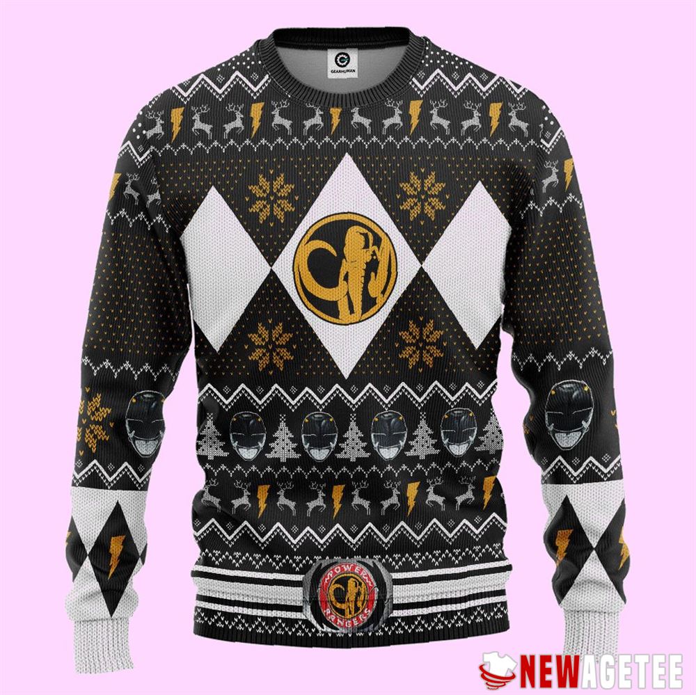 Mmpr Black Ranger Ugly Christmas Sweater