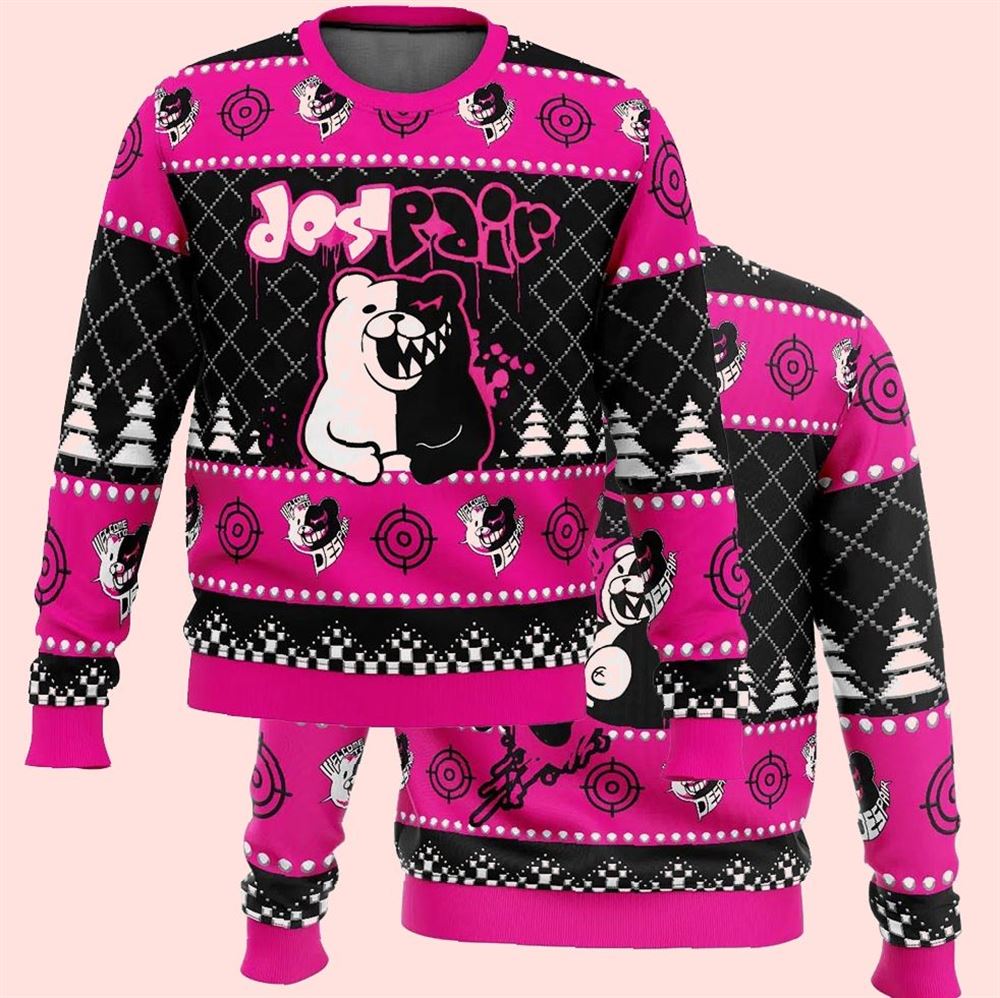 Monokuma Despair Dangan Ronpa Christmas Ugly Sweater