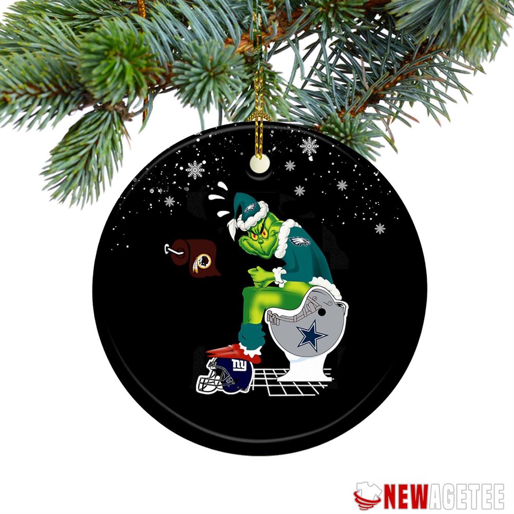 Philadelphia Eagles Santa Grinch Toilet Dallas Cowboys Washington Redskins Christmas Ornament