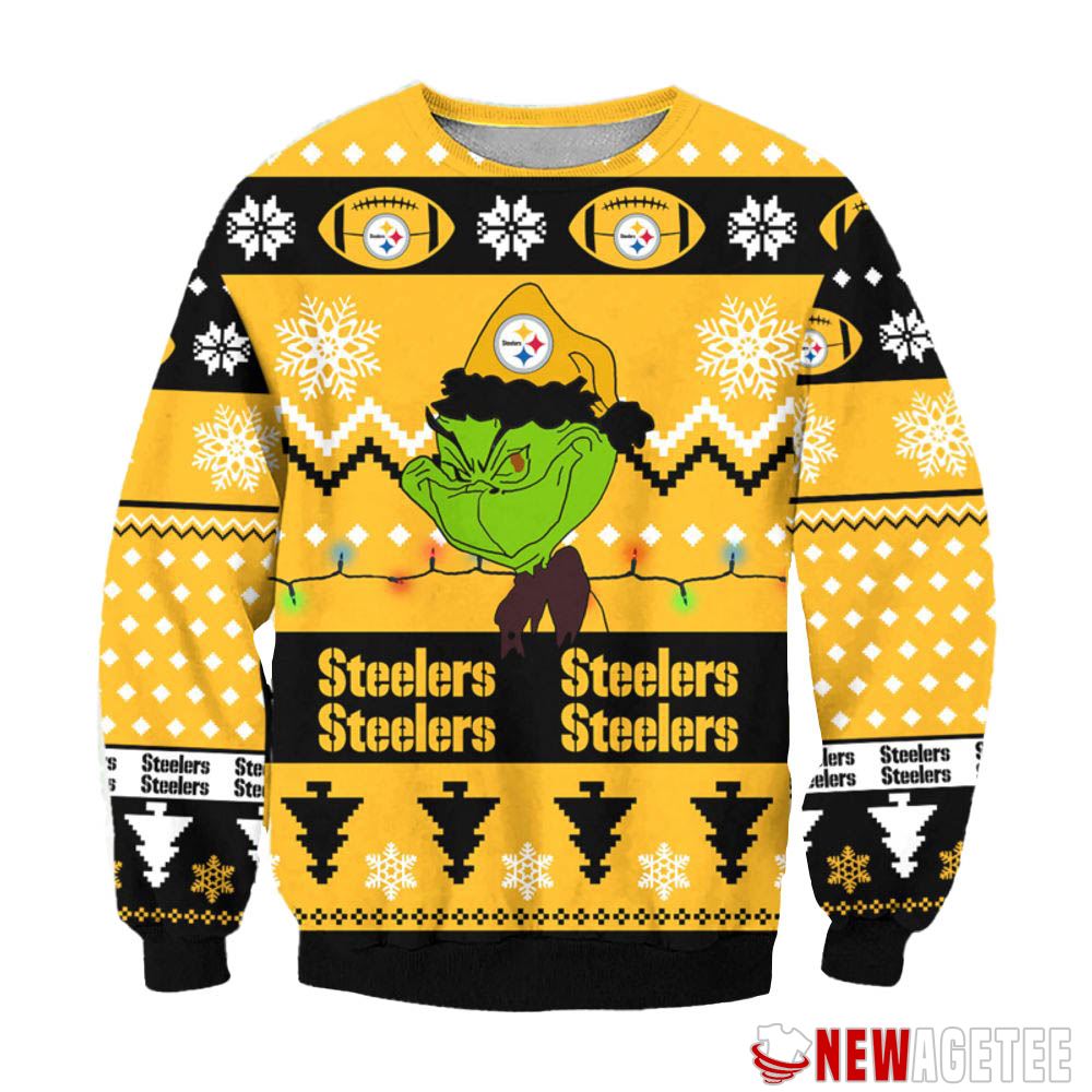 Pittsburgh Steelers Grinch I Hate People But I Love My Steelers Nfl Christmas Sweater