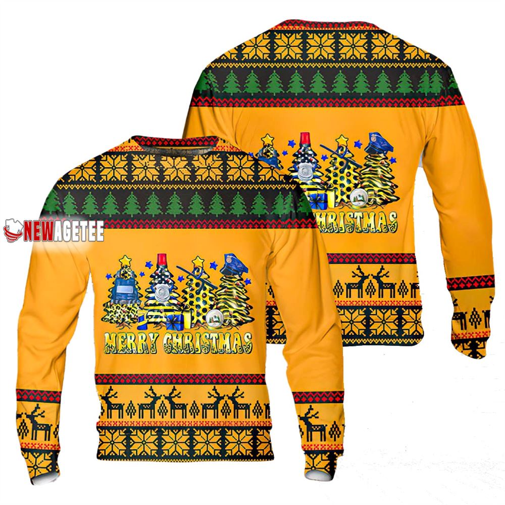 Police Car Christmas Ugly Sweater