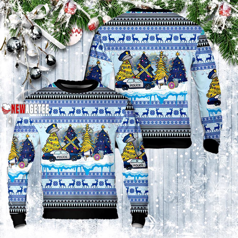 Police Christmas Trees Ugly Sweater