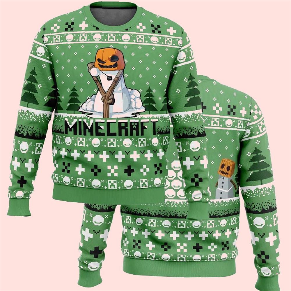 Snow Golem Minecraft Christmas Ugly Sweater