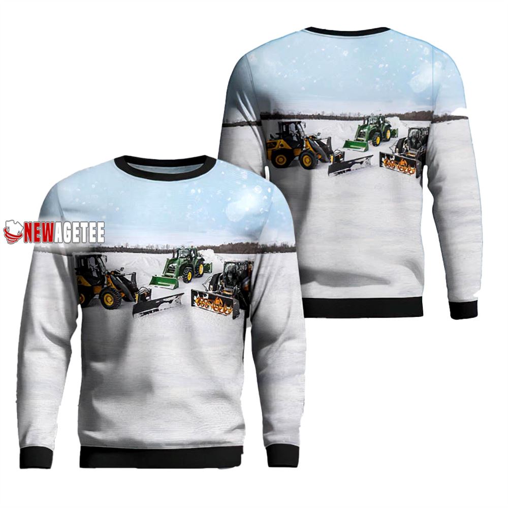 Snowmobile Ice Fishing Atv With Removable Tracks Christmas Sweater