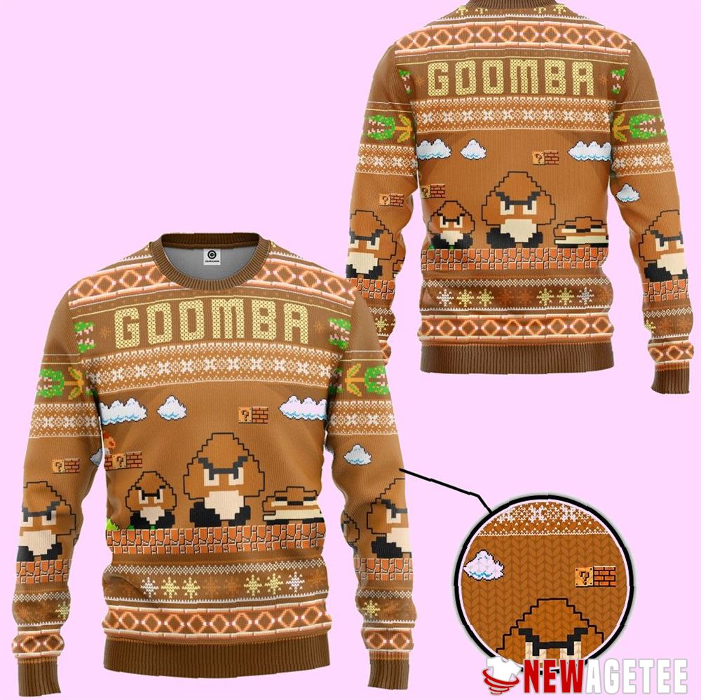 Super Mario Goomba Ugly Christmas Sweater