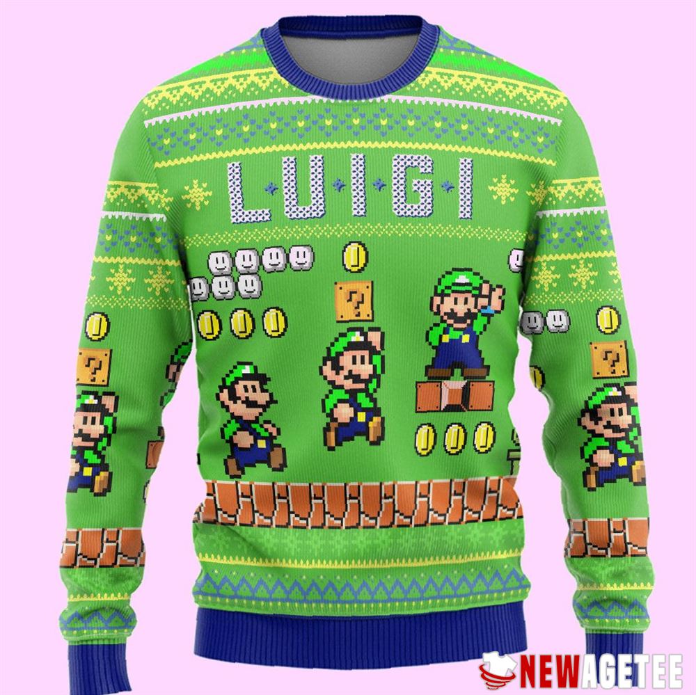 Super Mario Luigi Ugly Christmas Sweater