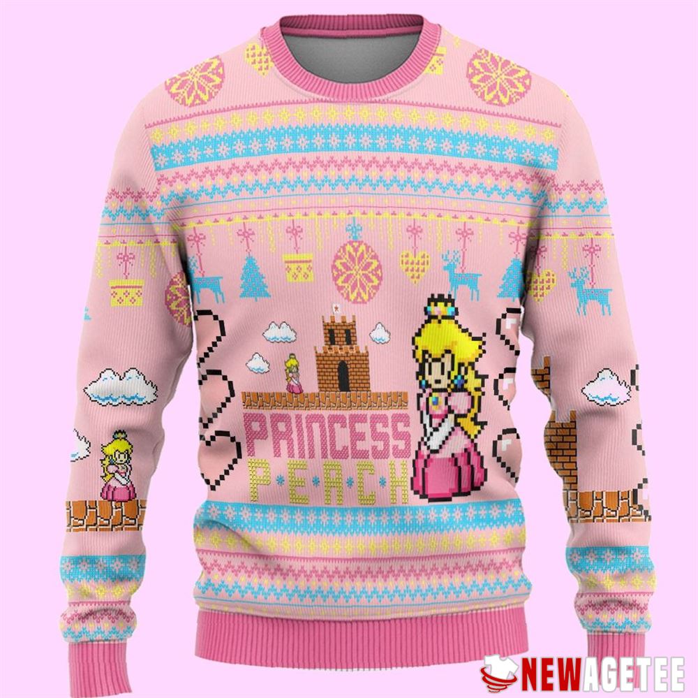 Super Mario Princess Peach Ugly Christmas Sweater